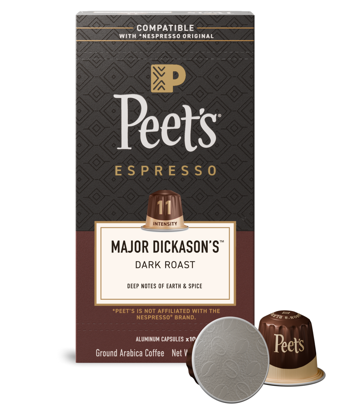 Peet's Coffee Major Dickason's Blend® Espresso capsules front of package